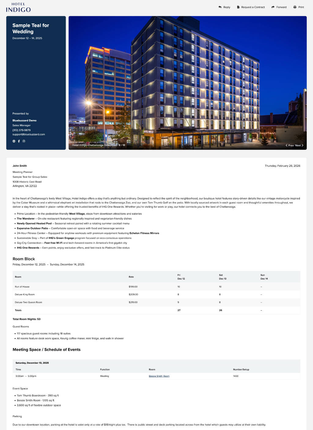 ProposalPath by SalesAndCatering.com e-proposal for Hotel Indigo.